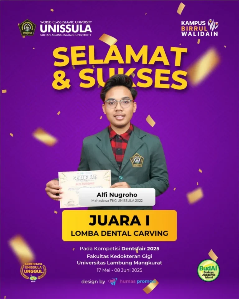 Mahasiswa FKG UNISSULA Raih Juara I Dental Carving di Ajang Dentsfair 2025